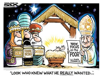 Editorial cartoon Pope Francis