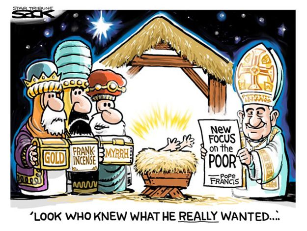 Editorial cartoon Pope Francis