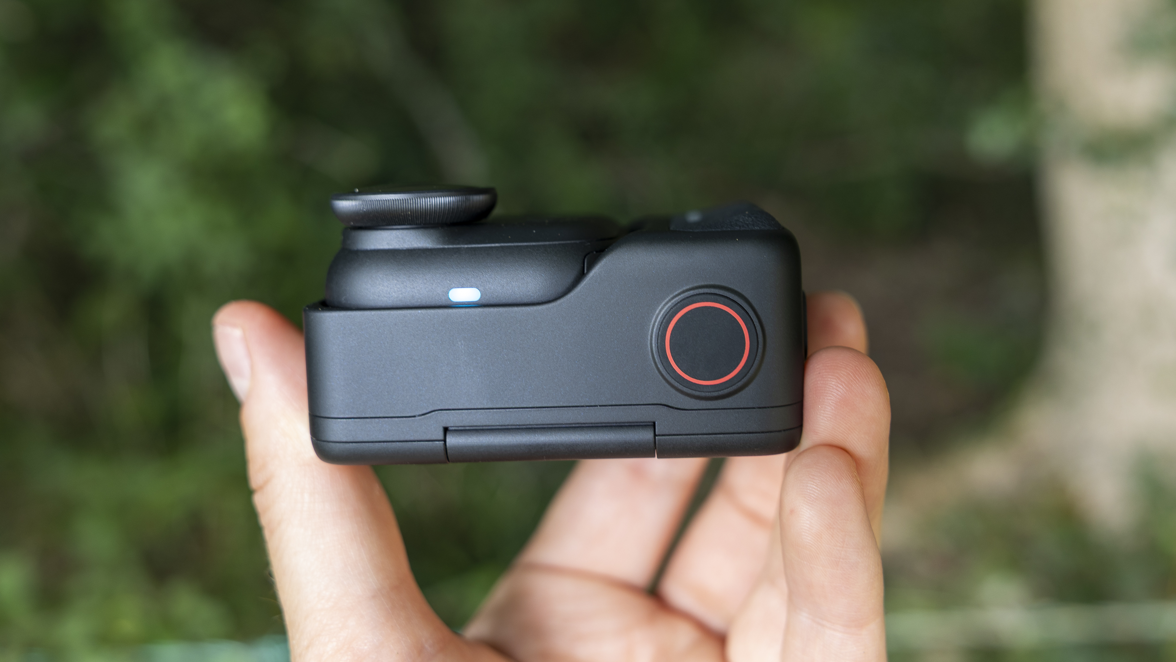The top view of the Insta360 GO Ultra camera