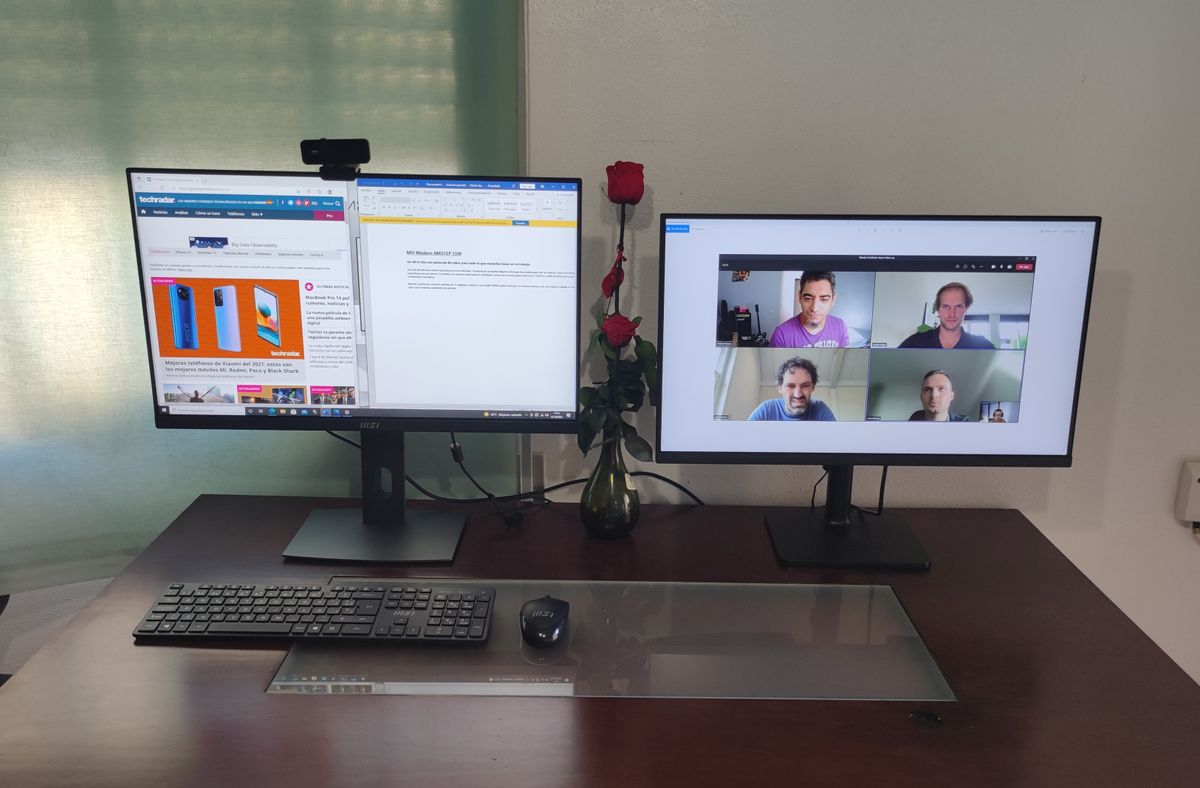 MSI Modern AM271P 11M con el monitor MSI MD271QP