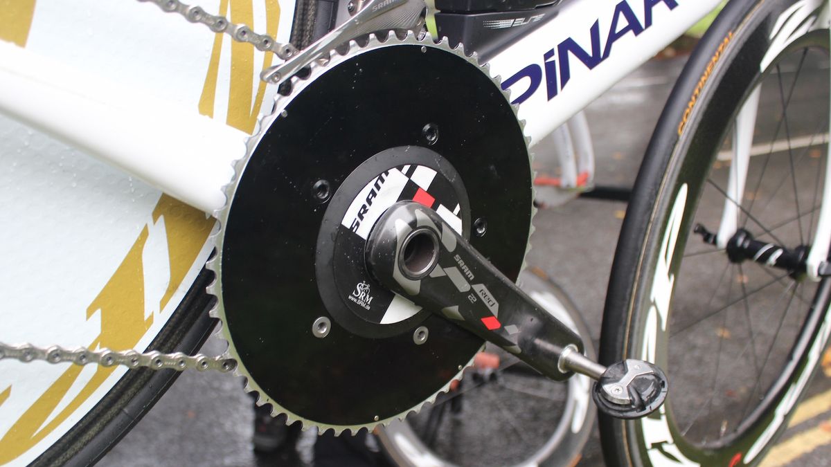 Bradley Wiggins' bike is fitted with a SRM powermeter