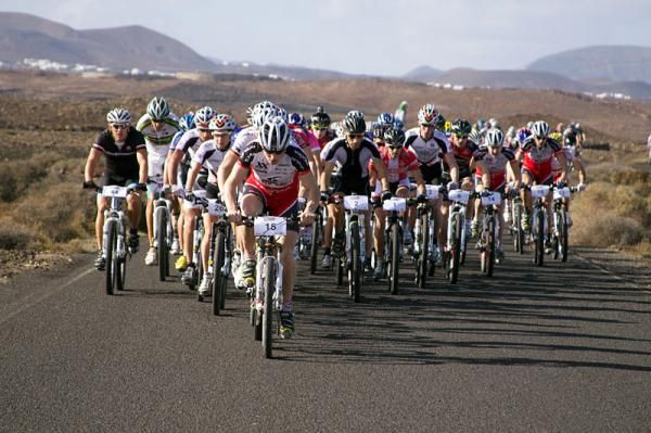 The start of stage 1 of the Club La Santa mountain bike race