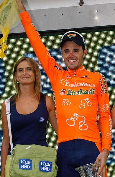 Samuel Sanchez (Euskaltel-Euskadi) on the podium