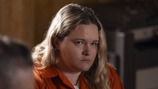 Sarah Lynn Marion as Tori Brock in a prison jumper in Law & Order: SVU season 25 episode 7
