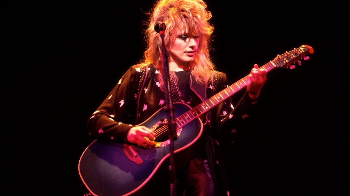 Nancy Wilson of Heart performing at the Holiday Star Theater in Merillville, Indiana, February 7, 1984