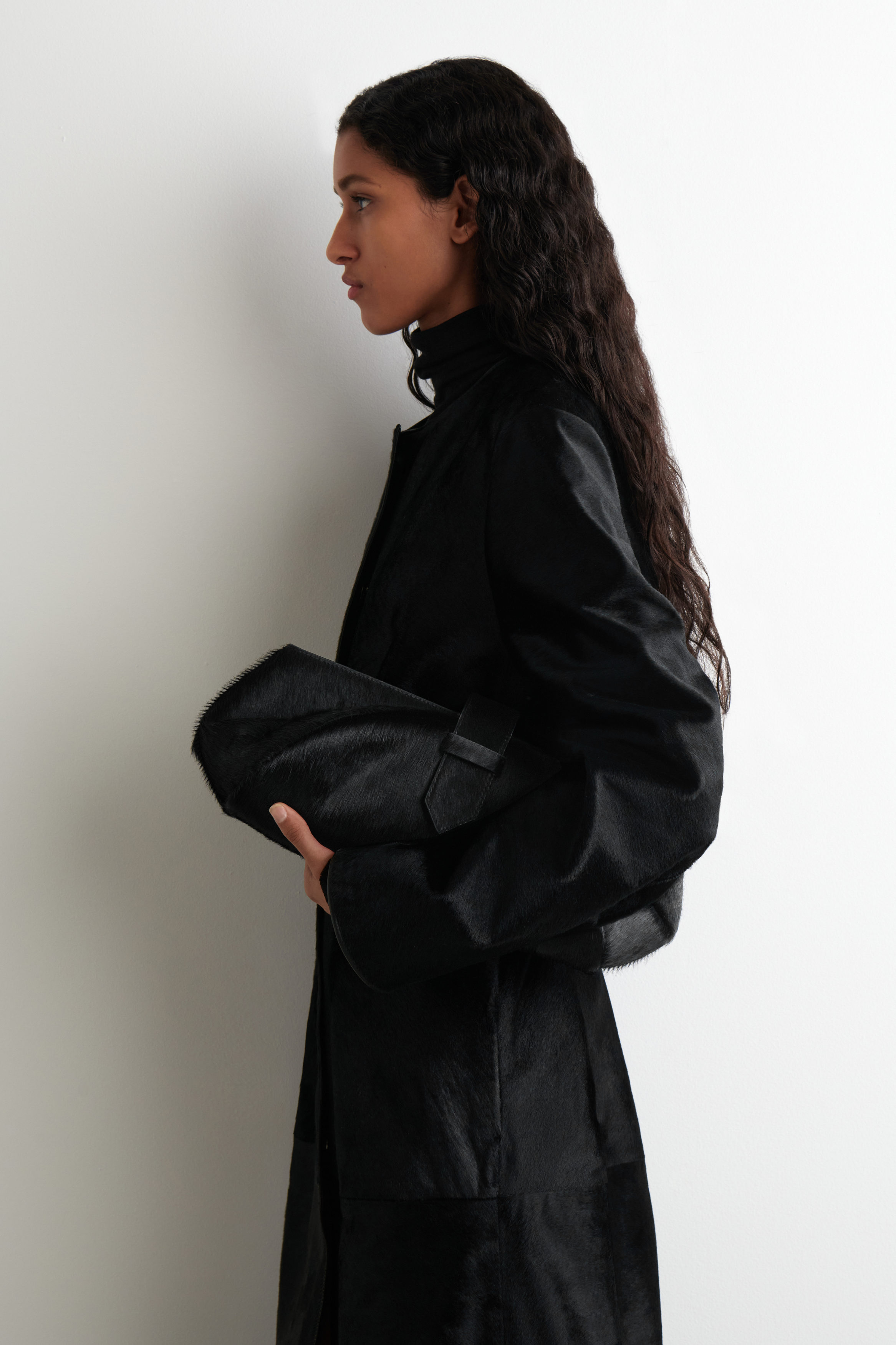 Belted Clutch Bag - Pony Hair-Effect Leather