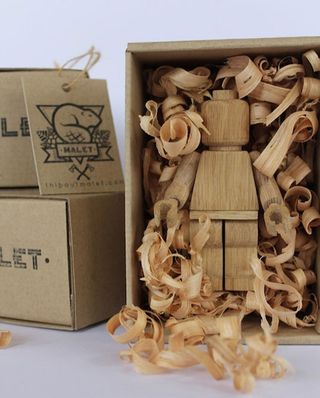 A classic figurine gets a wooden makeover