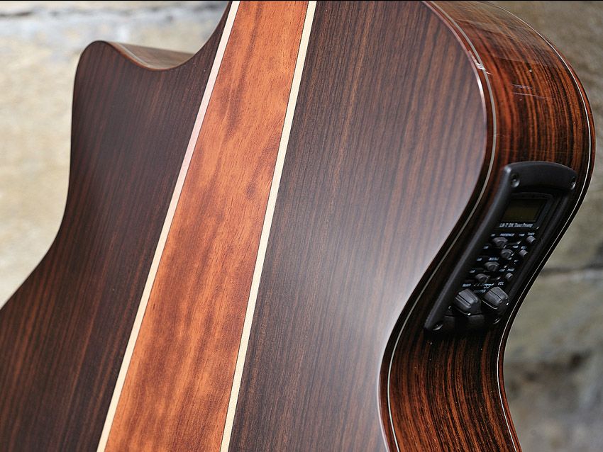 The bubinga centre strip adds some flash to the rosewood back.