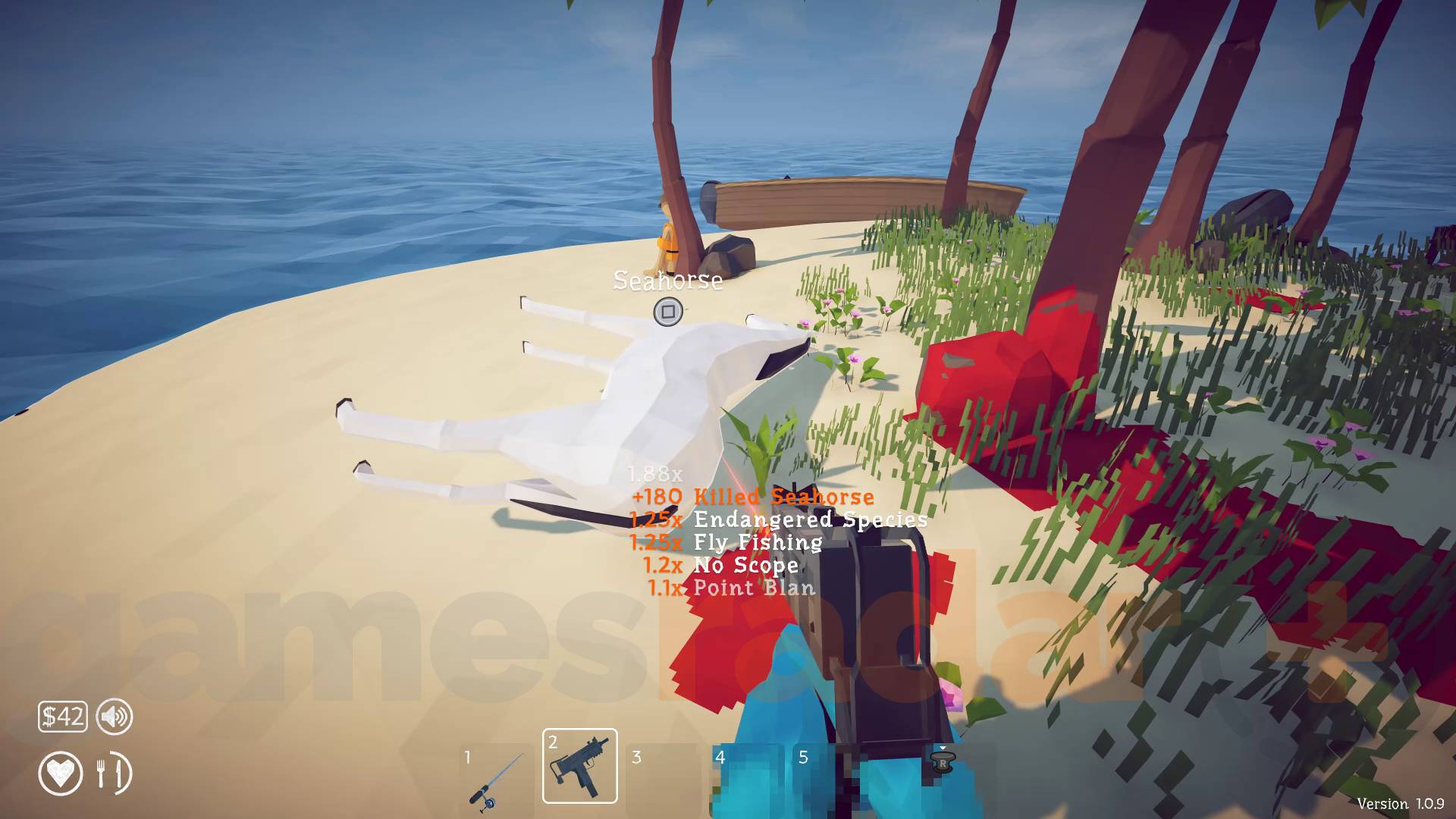 How to Fish walkthrough player looking at dead endanagered sea horse