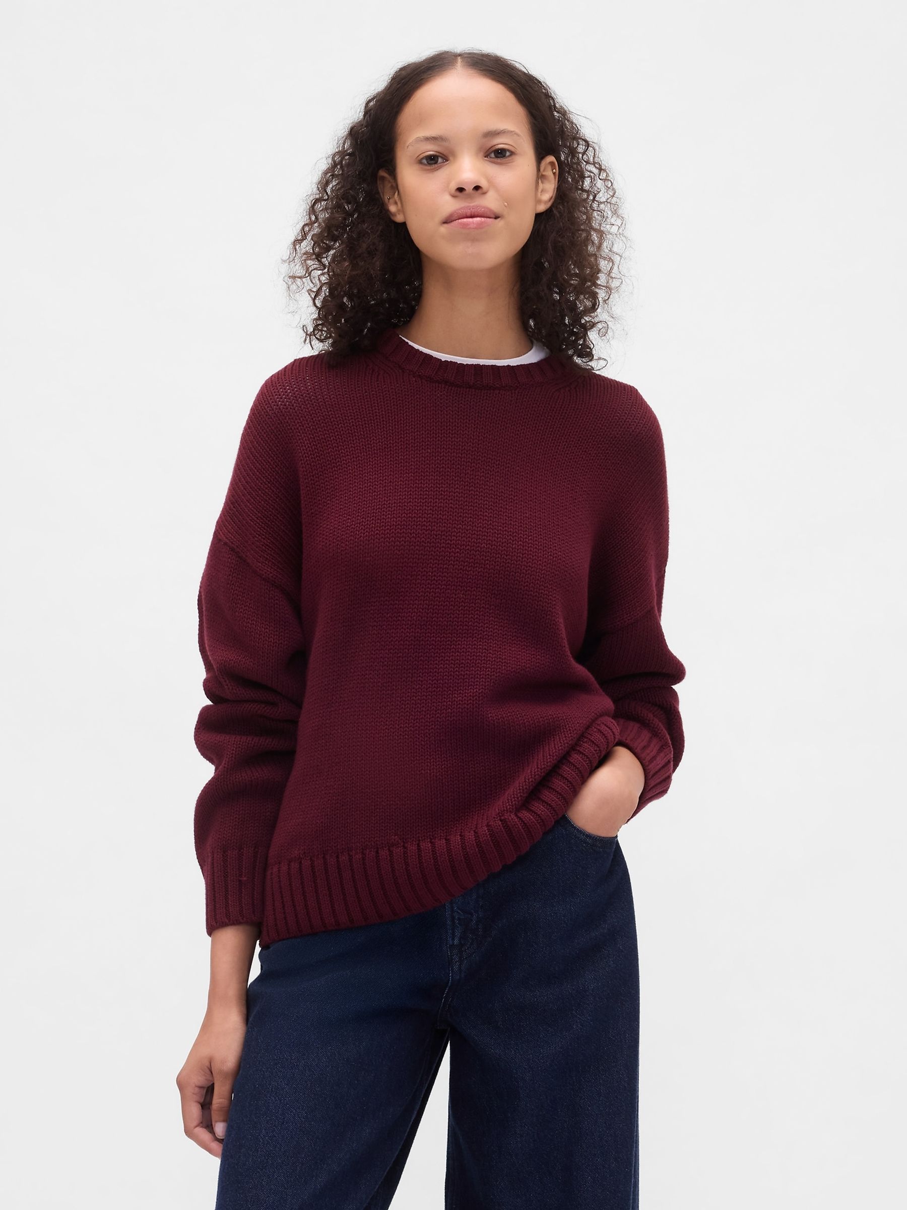 Burgundy Red Cotton Jumper