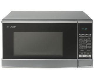 lid microwave oven in black colour with silver top