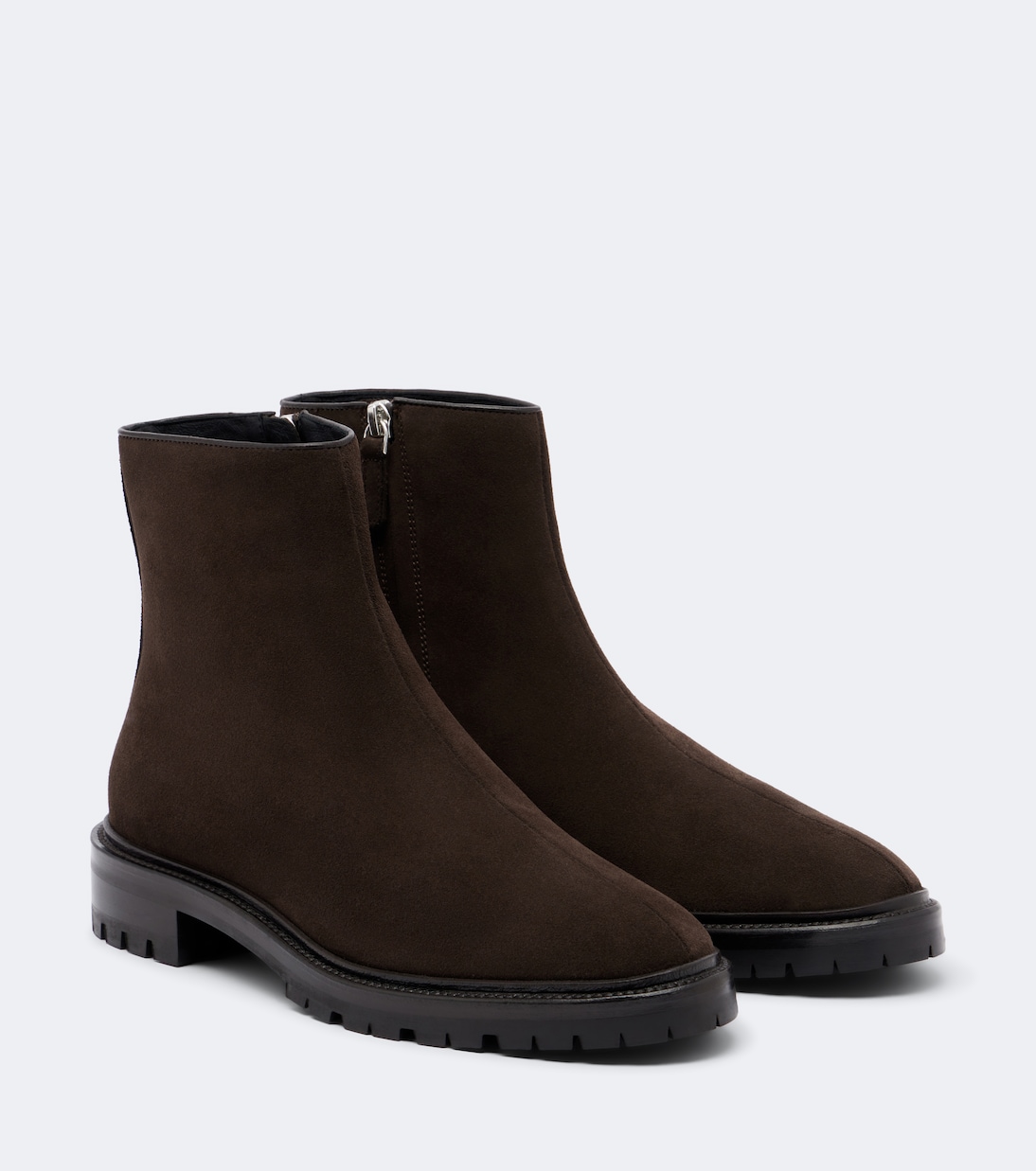 Moto Suede Ankle Boots in Brown - the Row