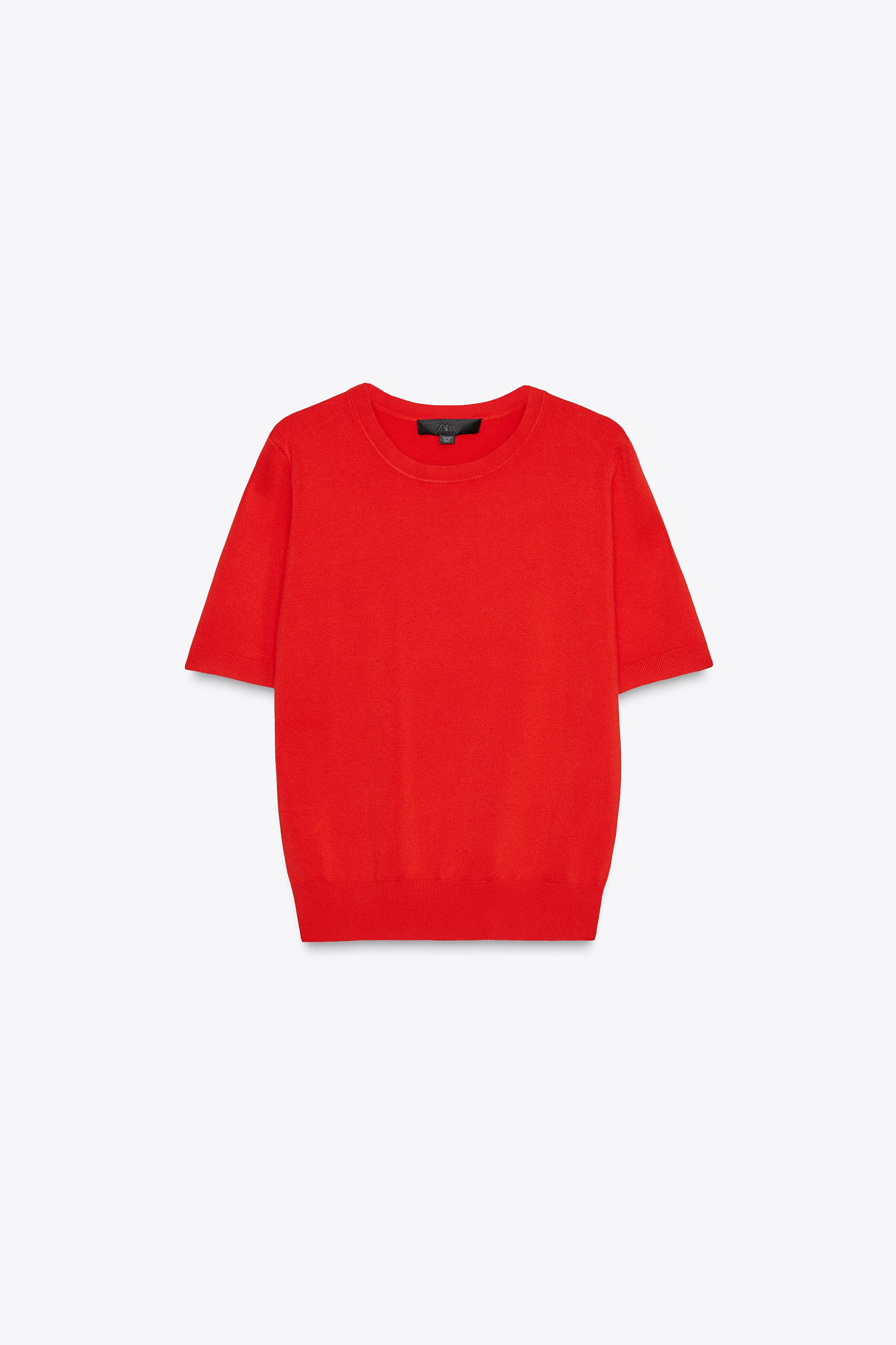 Plain Knit Basic Short Sleeve Top