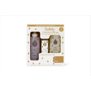 Safely Dish Hand Soap Room Spray and Power Dish Spray Holiday Gift Set - Gingerbread Chai - 3pk