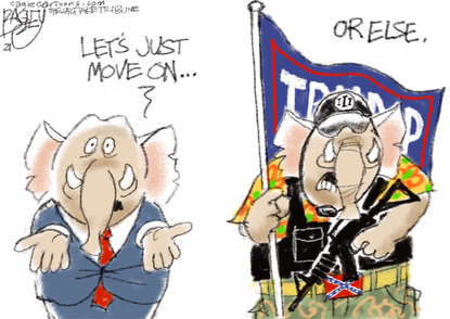 Political Cartoon U.S. GOP Trump impeachment capitol riot