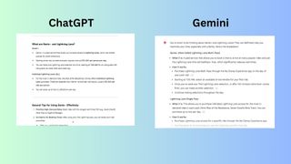 ChatGPT vs. Gemini Disney vacation screenshot