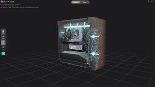 3D visualisation of a game PC with airflow