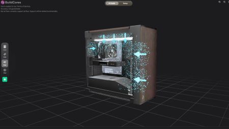 3D visualisation of a game PC with airflow