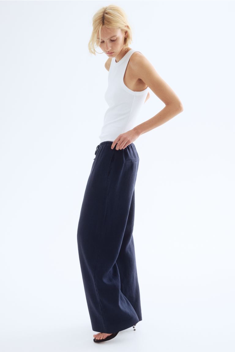 Linen Drawstring Trousers