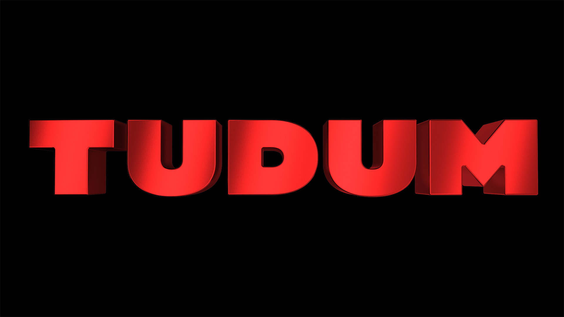 The official logo for Tudum, Netflix's globan fan event, with red writing on a black background