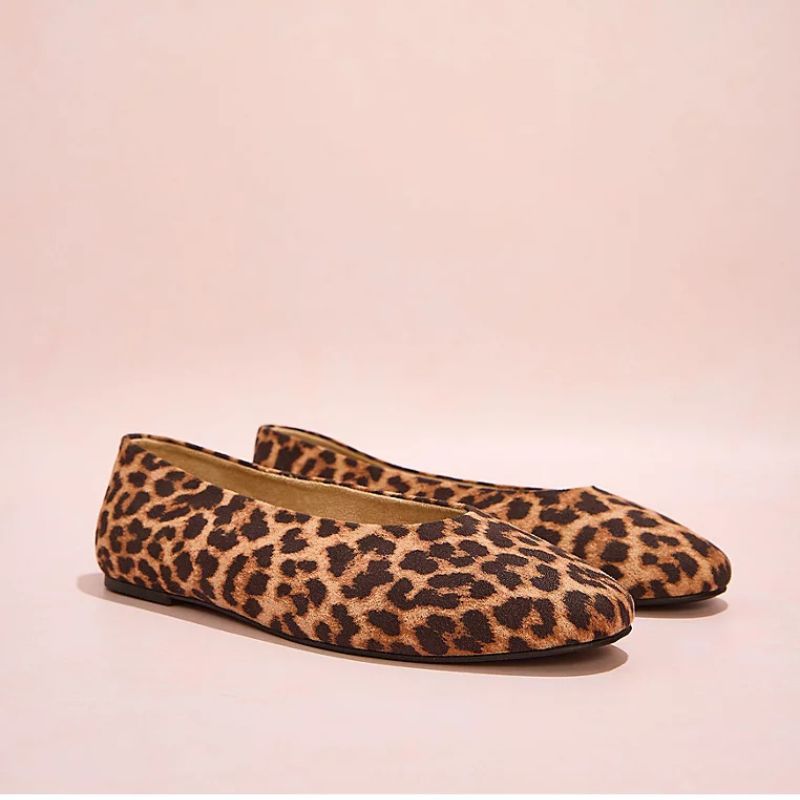 George , Leopard Print Slip On Ballet Shoes