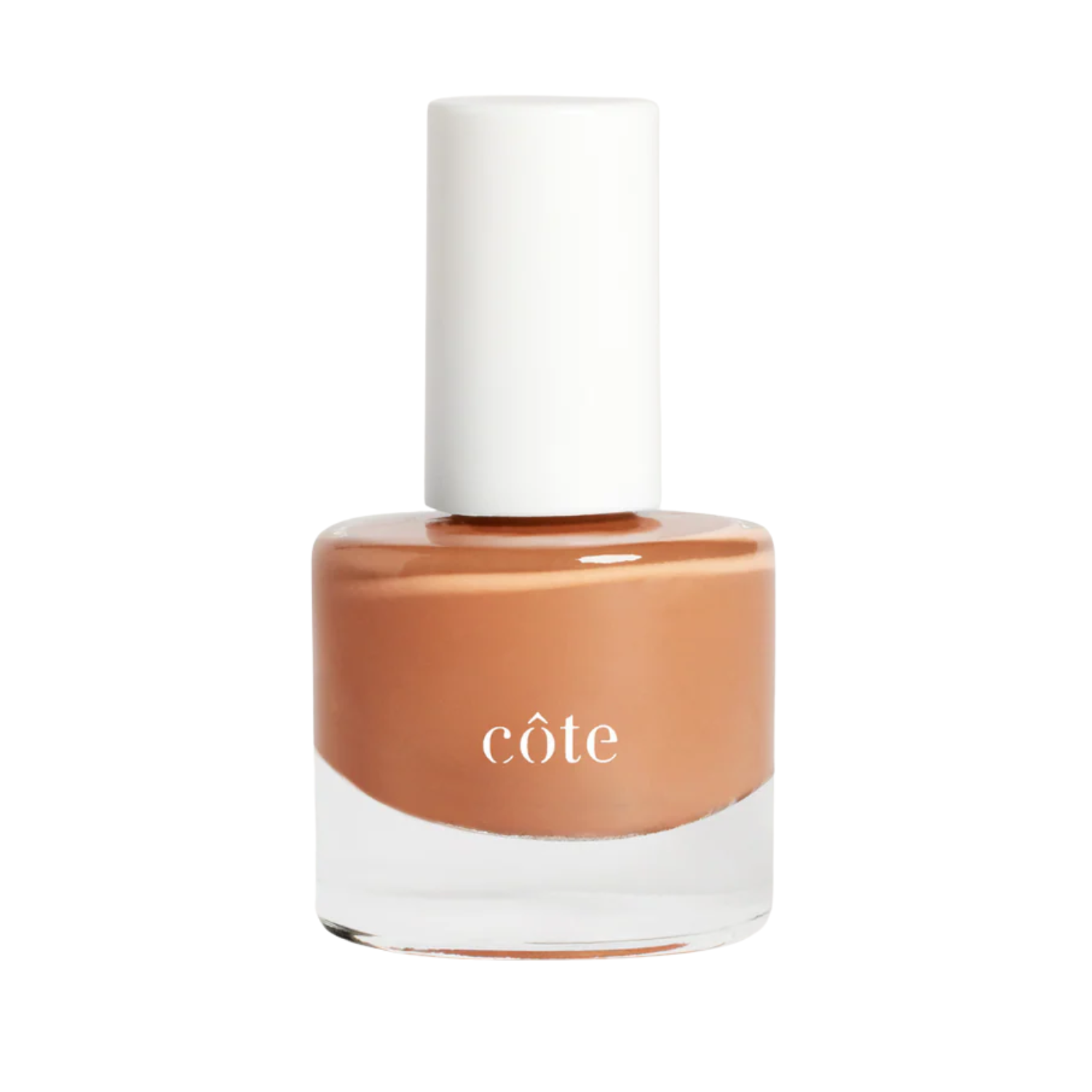 A bottle of Cote toffee-colored nail polish.