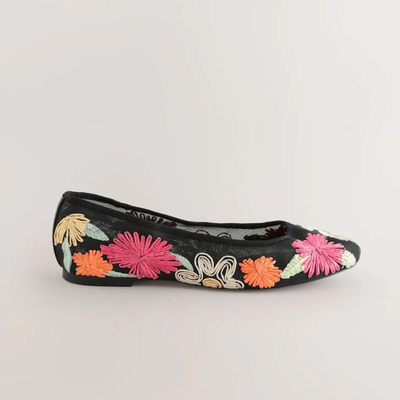 Next , Forever Comfort&amp;reg; Mesh Rafia Ballet Flats