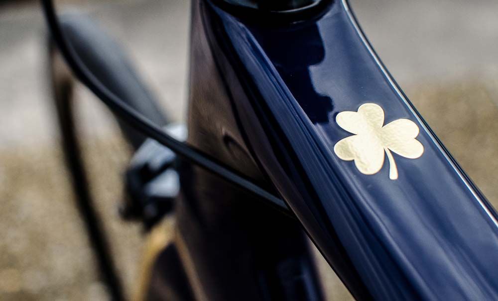 A shamrock on the top tube is a hint to the team's heritage