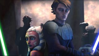 Anakin and Ahsoka in The Clone Wars