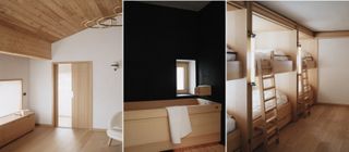 Bespoke details include the wooden bath and children's bunk room