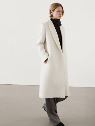 Textured Wool Blend Coat