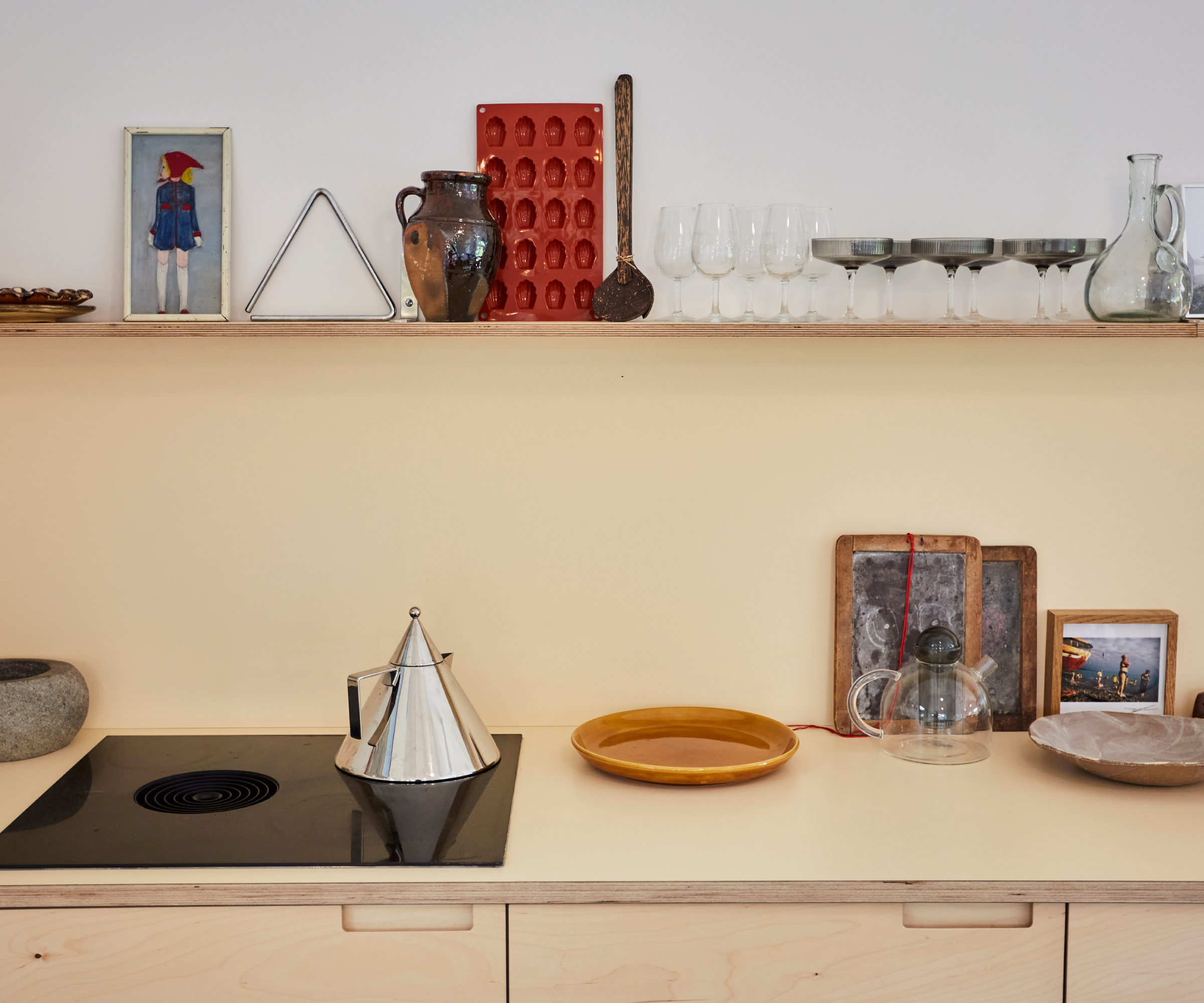 plywood kitchen cabinets, shelving and worktop