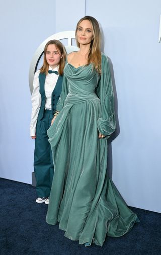 Angelina Jolie and her daughter on the tonys 2024 red carpet