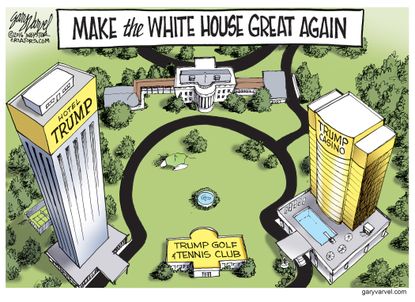 Political Cartoon U.S. trump White House 2016