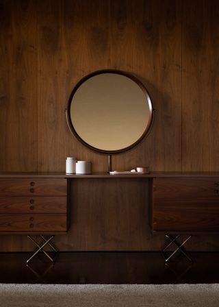 Flat #6 apartment, São Paulo, 2019, Studio MK27. Dressing table by Jorge Zalszupin, 1959