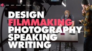 Screenshot of Gavin Strange's site says 'Design, Filmmaking, Photography, Speaking, Writing'