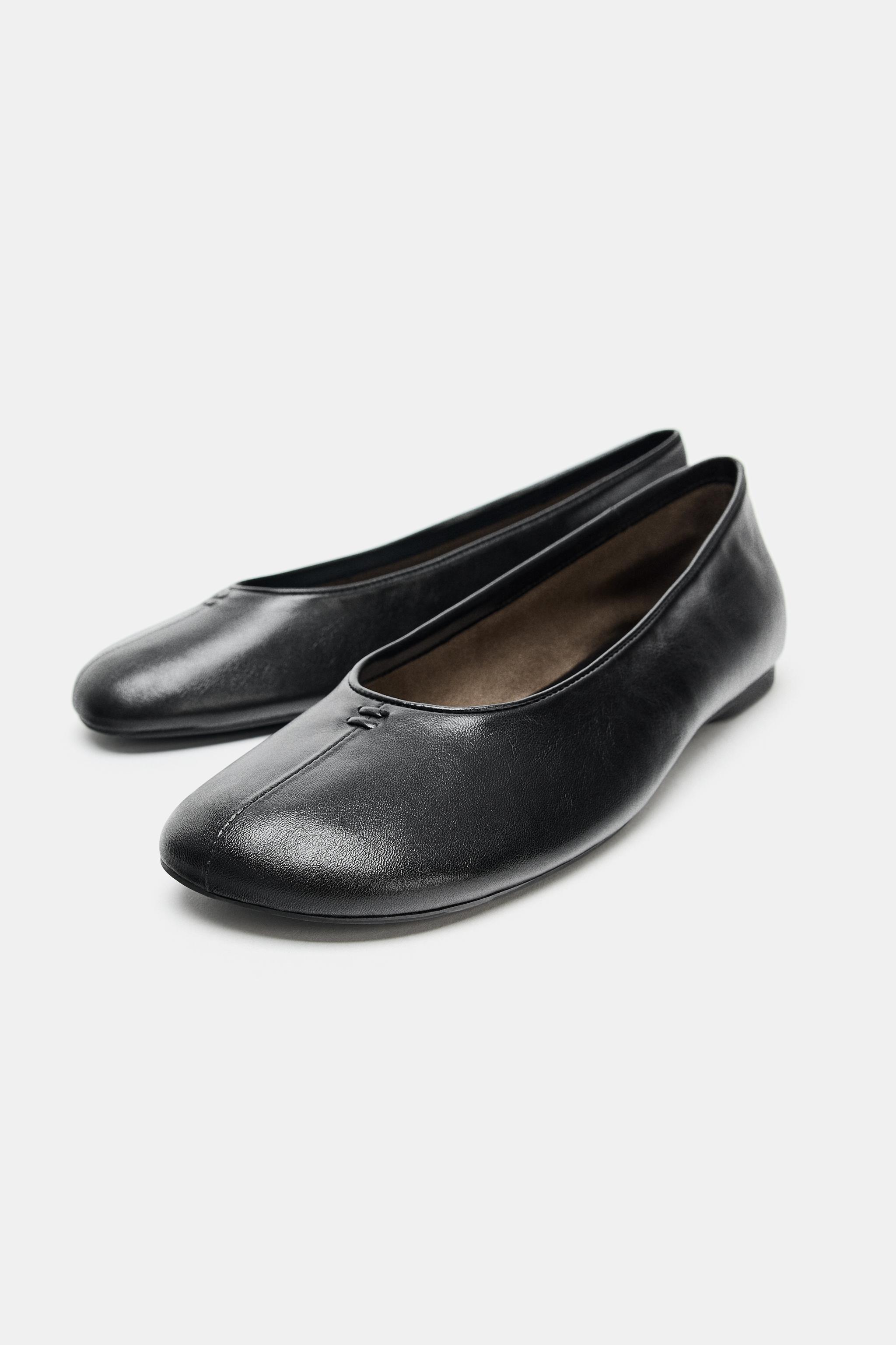 Leather Flat Ballet Flats
