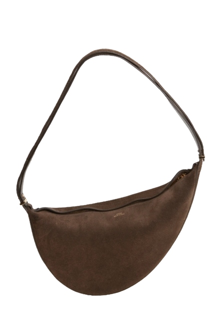 Scooped Suede Sling Bag