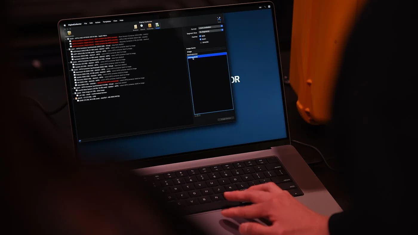 A person working inside the FBI's Kinetic Cyber Range training facility.