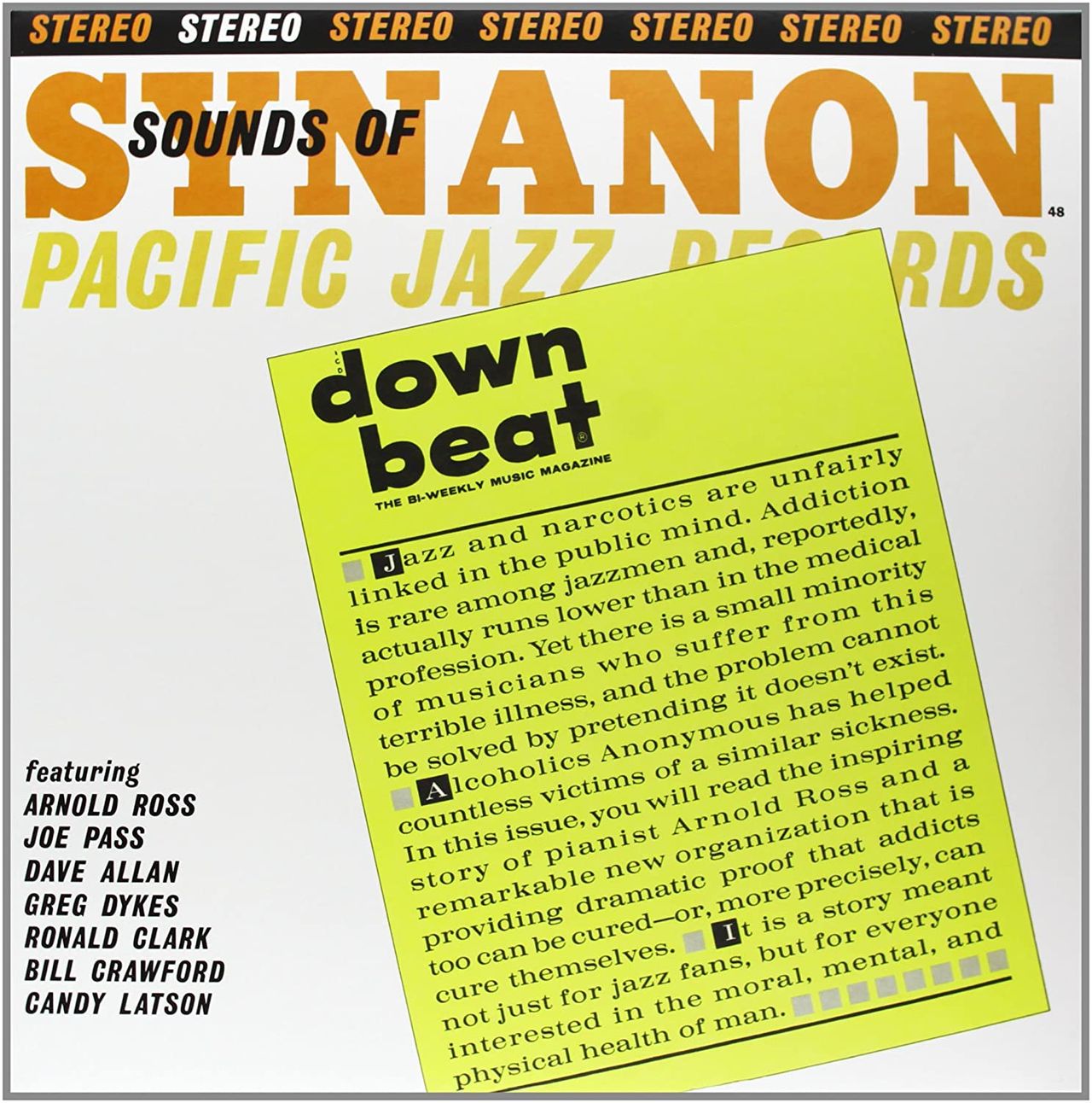 Joe Pass et al 'Sounds of Synanon' album artwork front