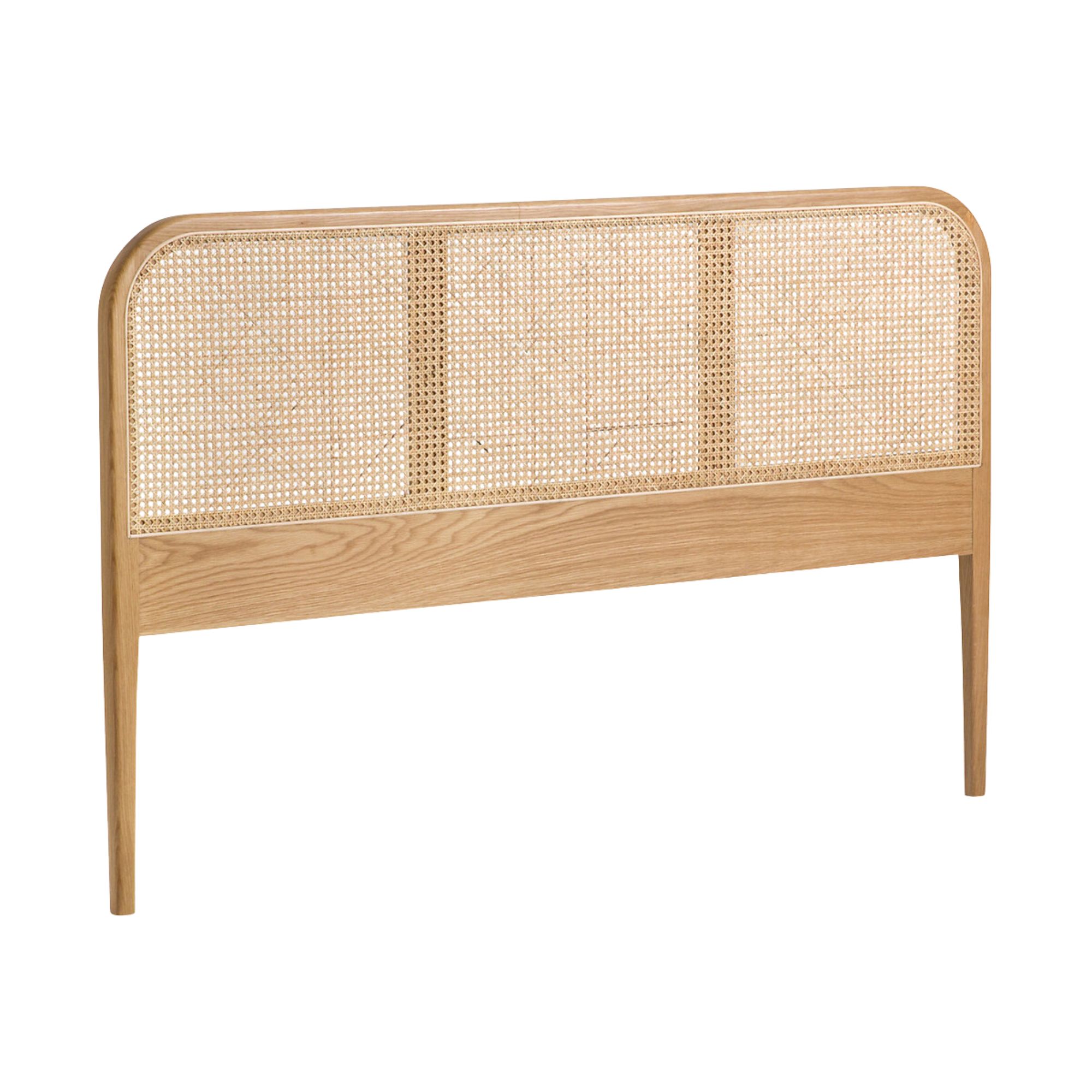 LA REDOUTE INTERIEURS, Madara Solid Oak, Oak Veneer and Rattan Cane Headboard