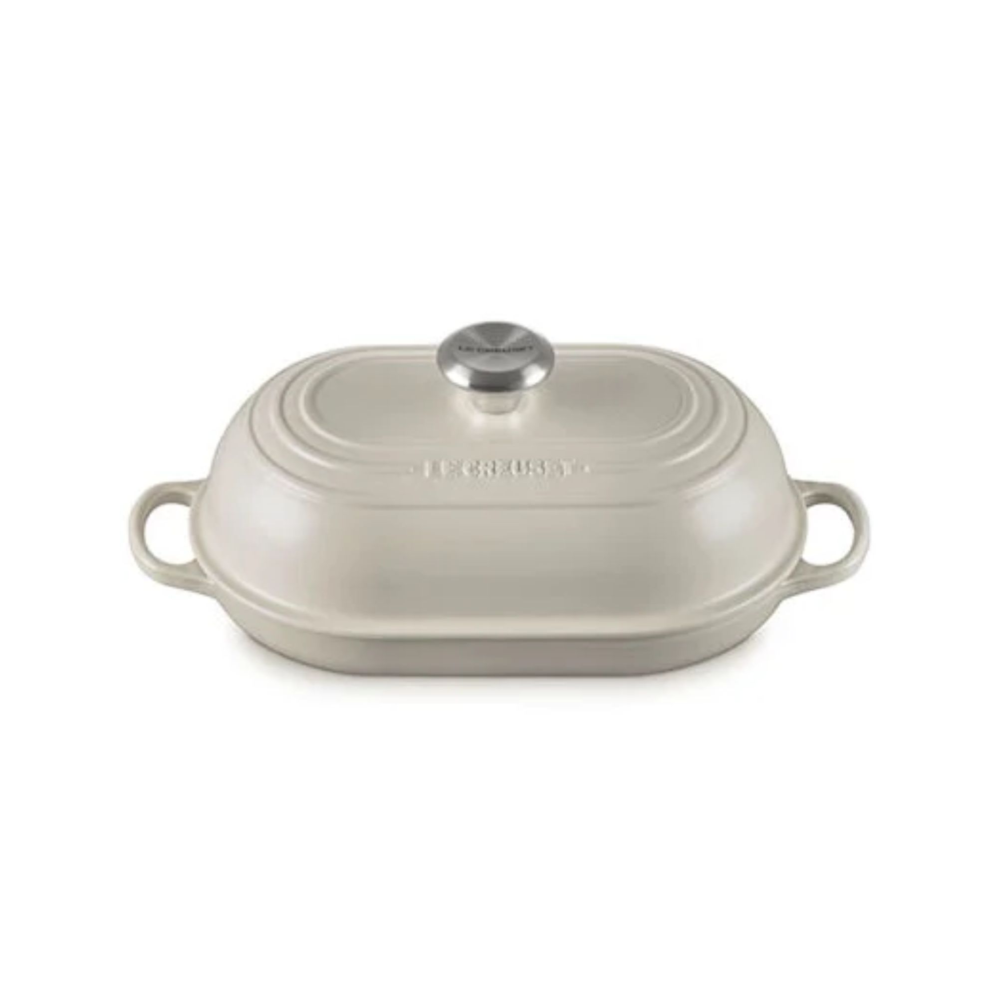 An off white oval bread oven