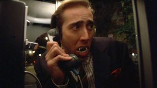 Nicolas Cage with vampire teeth in 1989's Vampire's Kiss