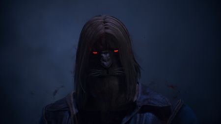 Dragon's Dogma 2 Dragonsplague pawn with red eyes in cutscene