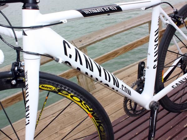 The Ultimate CF SLX features an enormous down tube that's especially tall at the head tube