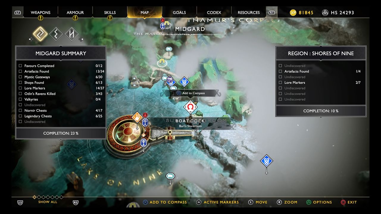 God of War treasure map locations