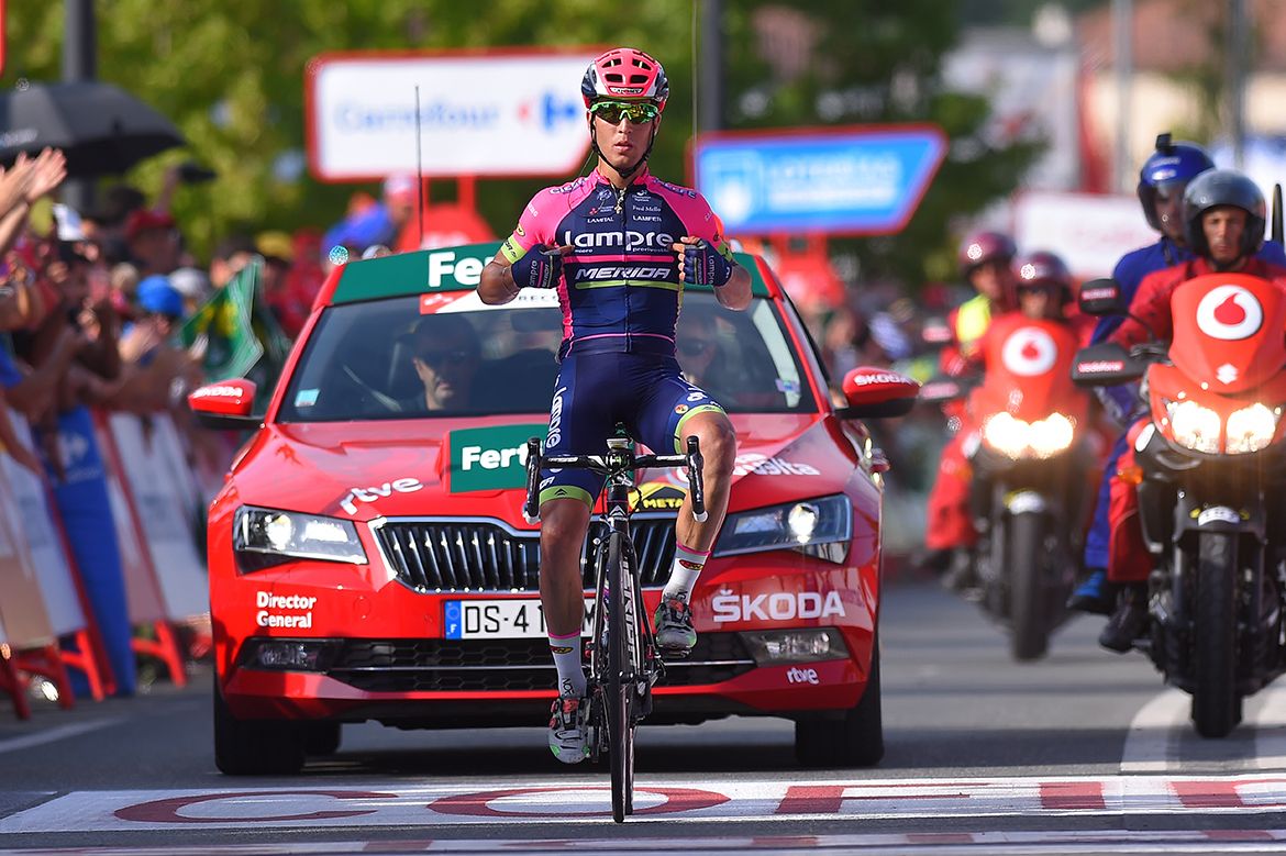 Valerio Conti (Lampre-Merida) wins stage 13 of the Vuelta a Espana