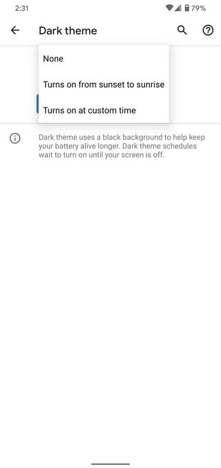 Android 11 dark theme