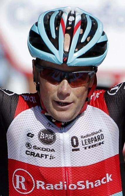 Chris Horner (RadioShack) comes in for a landing, winning stage 10 of the Vuelta a Espana