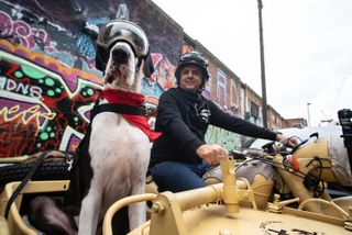 Carlos with his Great Dane in Big Dog Britain